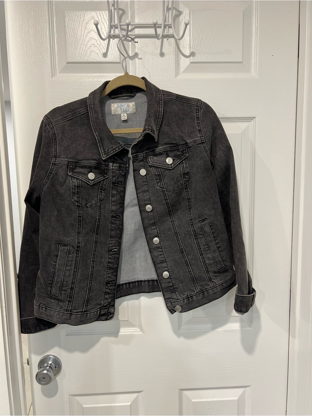 Time and Tru Washed Black Denim Jacket - Women's